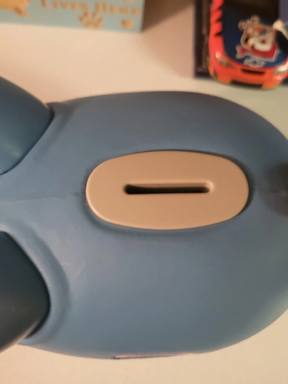 Vintage Little Tikes Blue Piggy Bank Toy Coin Bank for Coins pig curly tail